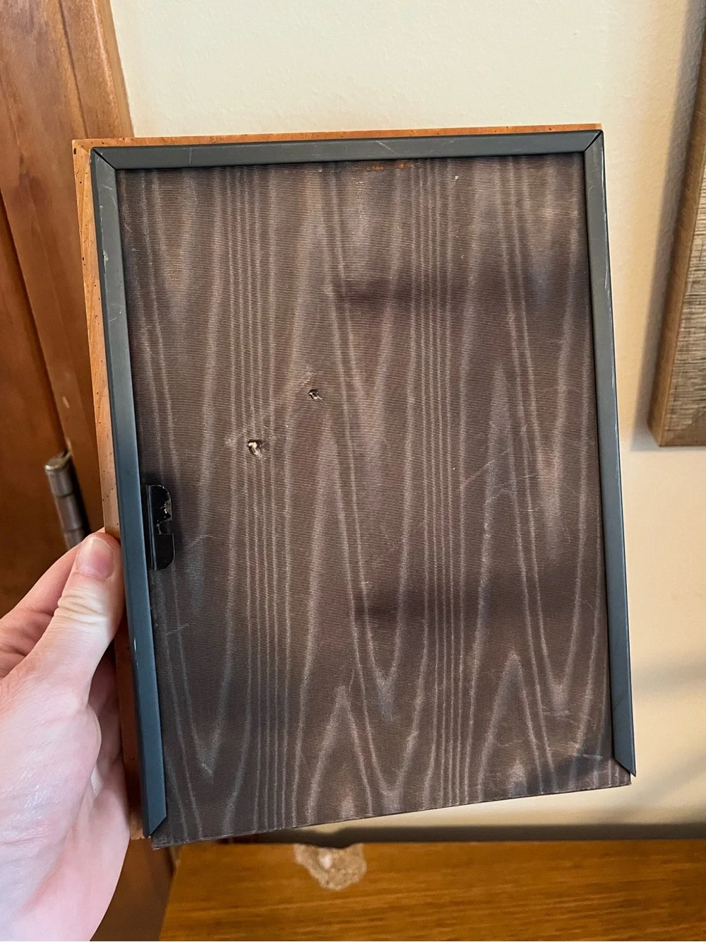 Vintage Wooden Round Glass Picture Frame